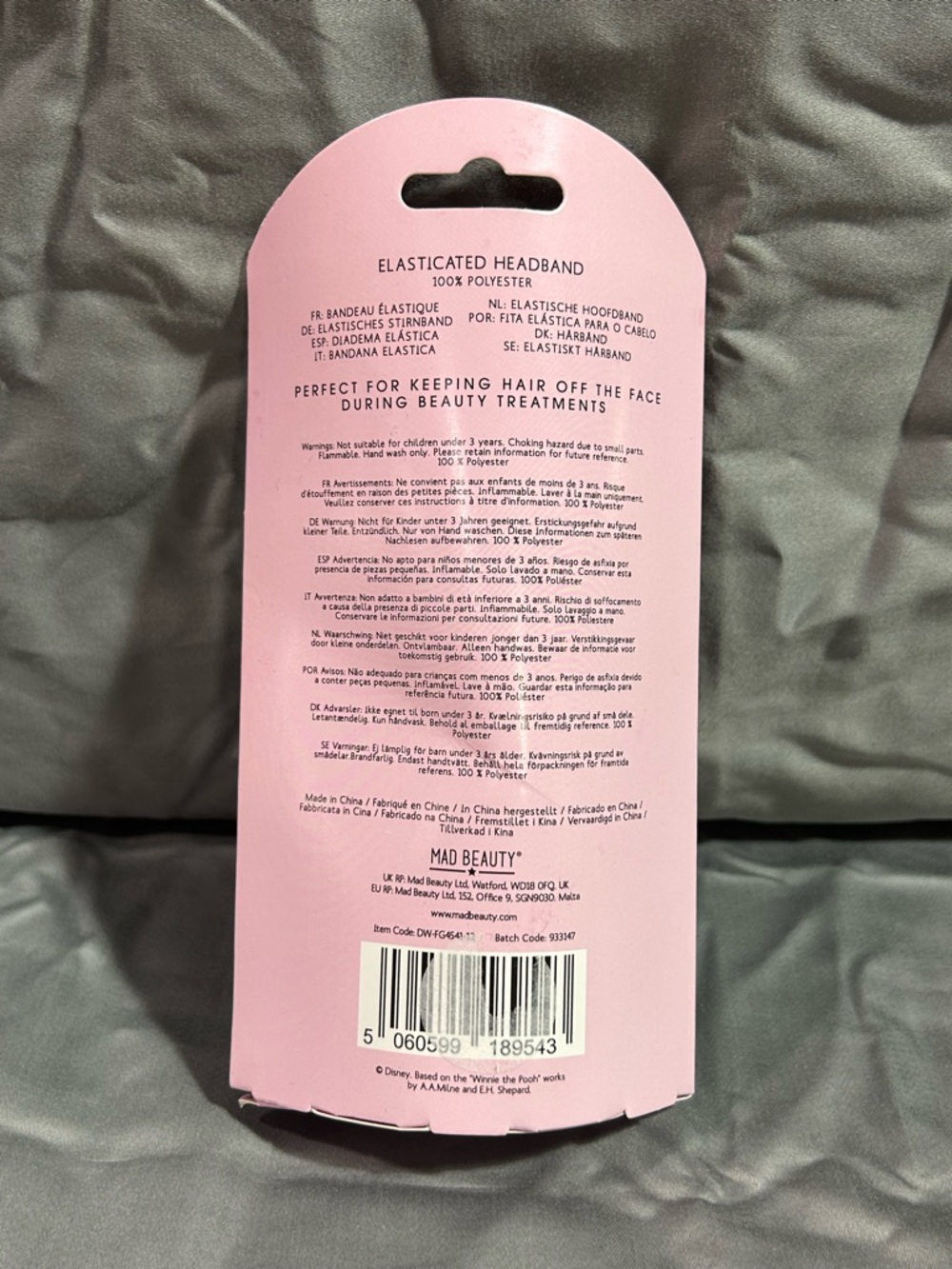 Disney Pink Elasticated Headband with Piglet Artwork - Picture 2 of 2